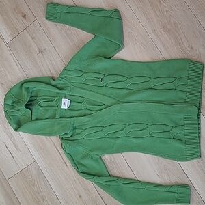 Lacoste Green Cable Knit Women's Sweater Size Xs/34